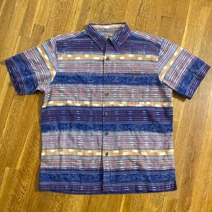 The Territory Ahead Shirt Men's Aztec Tribal Short Sleeve Button Up Size Large